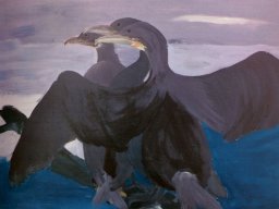 Kormorane, Acryl a/Holz, 86x120cm