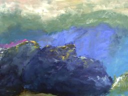Gebirge, Oel a/L, 55x105cm