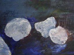 Stones, Oel a/L, 70x150cm